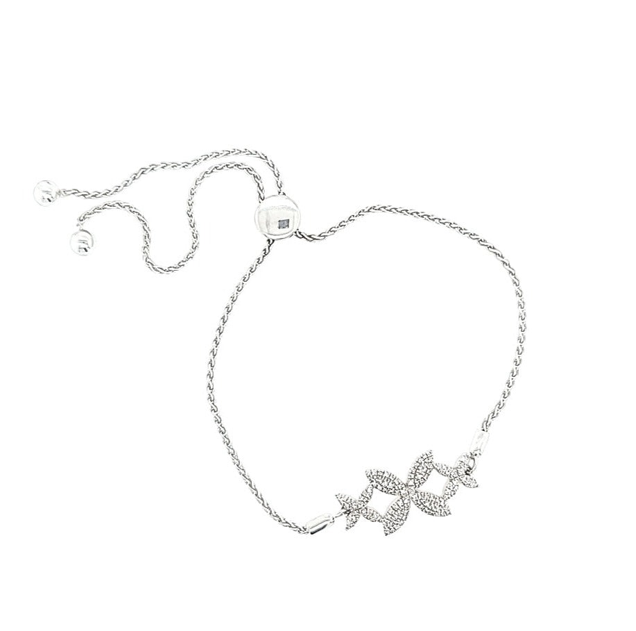 Ella Stein SS Diamond Floral Bolo Bracelet (SI1916)