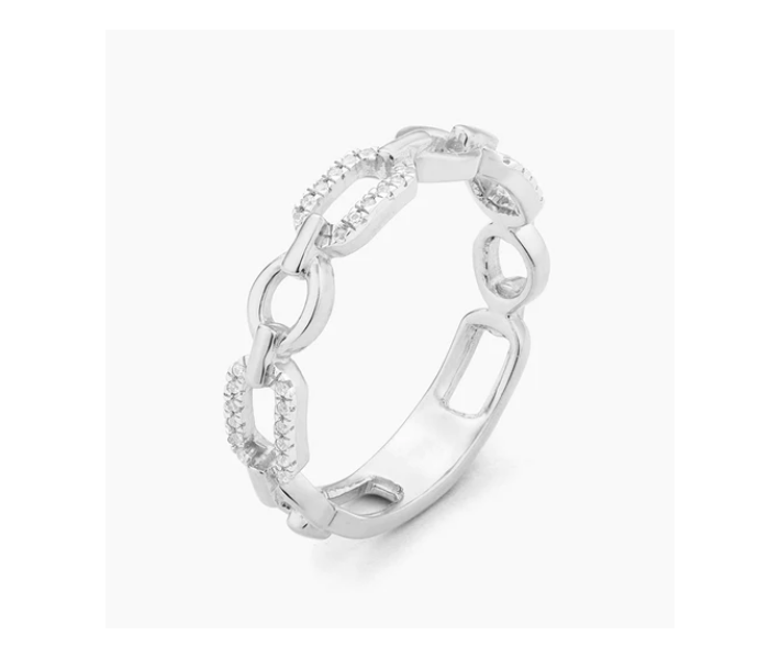 Ella Stein Silver Diamond Link Ring (SI1976)