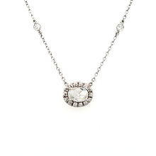 Load image into Gallery viewer, White Gold Oval Diamond Halo Pendant
