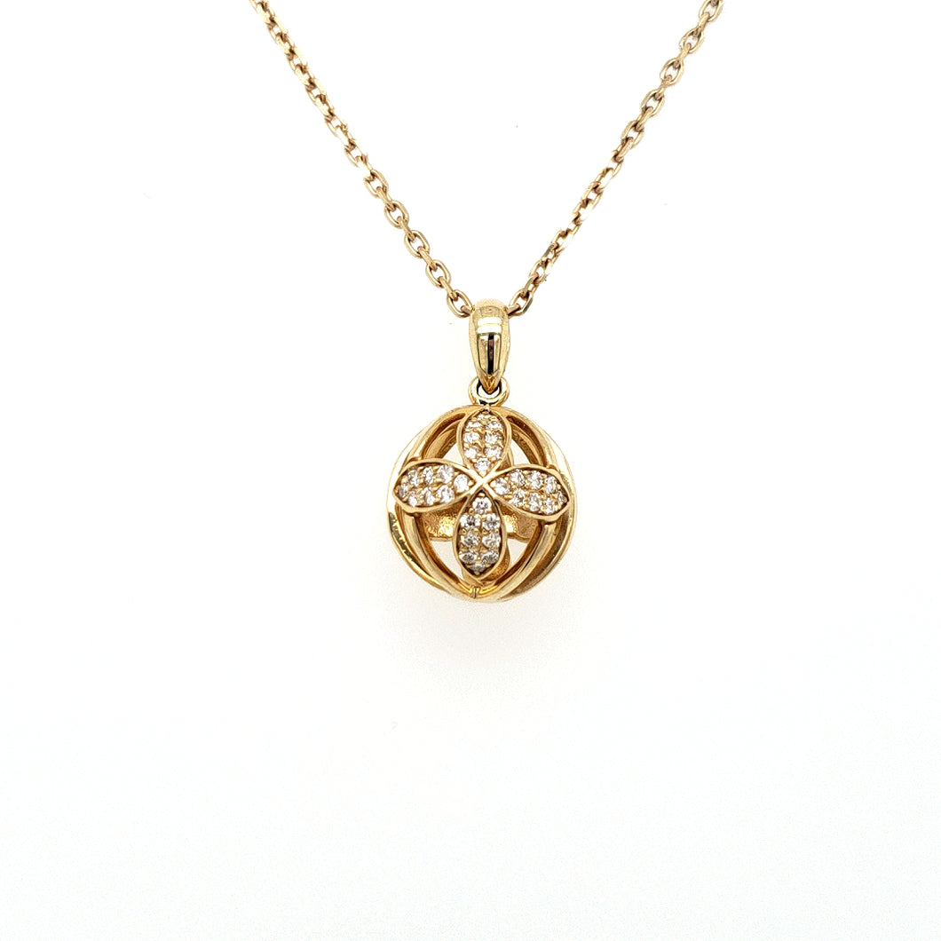 Gold Floral Sphere Necklace