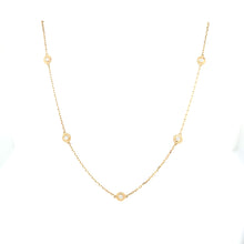 Load image into Gallery viewer, Gold Textured Bezel Station Necklace (I6444)
