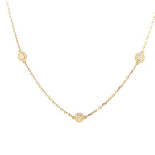 Load image into Gallery viewer, Gold Textured Bezel Station Necklace (I6444)
