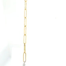 Load image into Gallery viewer, Gold &amp; Diamond Half/Half Paperclip Tennis Necklace (I7460)
