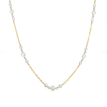 Load image into Gallery viewer, Two Tone Bezel Set Diamond Station Necklace (I7645)

