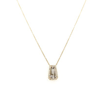 Load image into Gallery viewer, 14k Yellow Gold White Quartz &amp; Diamond Pendant Necklace (I5954)
