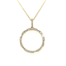 Load image into Gallery viewer, 14k Yellow Gold Diamond Negative Space Circle Necklace (I6588)
