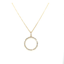 Load image into Gallery viewer, 14k Yellow Gold Diamond Negative Space Circle Necklace (I6588)
