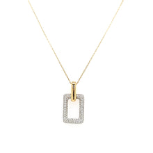Load image into Gallery viewer, Yellow Gold Pave Diamond Rectangle Necklace (I5926)
