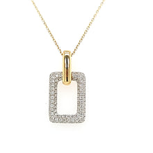 Load image into Gallery viewer, Yellow Gold Pave Diamond Rectangle Necklace (I5926)

