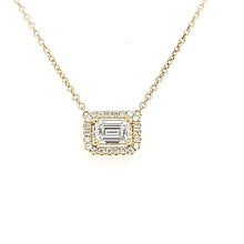 Load image into Gallery viewer, 14k Yellow Gold Rectangle Diamond Halo Necklace (I7065)
