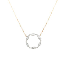 Load image into Gallery viewer, 14k Yellow Gold Diamond Pod Negative Space Circle Necklace (I7107)
