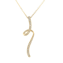 Load image into Gallery viewer, 14k Yellow Gold Diamond Swirl Necklace (I7546)
