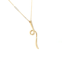 Load image into Gallery viewer, 14k Yellow Gold Diamond Swirl Necklace (I7546)
