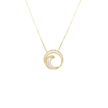 Load image into Gallery viewer, 14k Yellow Gold Mother of Pearl &amp; Diamond Swirl Necklace (I7597)
