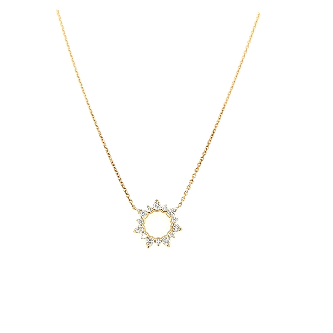 Negative Space Diamond Sun Necklace (I5485)