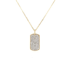 Load image into Gallery viewer, 14k Yellow Gold Pave Diamond Petite Dog Tag (I7419)
