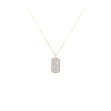 Load image into Gallery viewer, 14k Yellow Gold Pave Diamond Petite Dog Tag (I7419)
