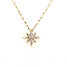Load image into Gallery viewer, 14k Yellow Gold Diamond Star Necklace (I5844)
