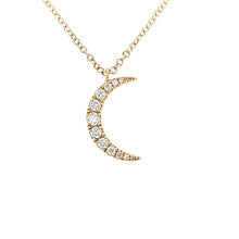 Load image into Gallery viewer, 14k Yellow Gold Diamond Crescent Moon Necklace (I5935)
