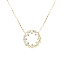 Load image into Gallery viewer, 14k Yellow Gold Negative Space Spike Circle Necklace (I6597)
