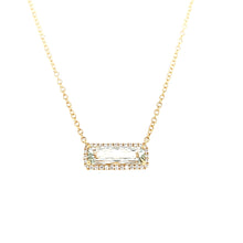 Load image into Gallery viewer, 18k Yellow Gold Horizontal Green Amethyst Necklace (I6738)
