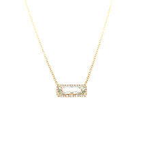 Load image into Gallery viewer, 18k Yellow Gold Horizontal Green Amethyst Necklace (I6738)

