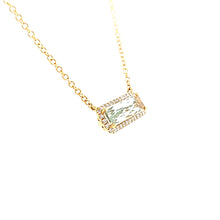 Load image into Gallery viewer, 18k Yellow Gold Horizontal Green Amethyst Necklace (I6738)
