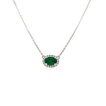 Load image into Gallery viewer, 14k White Gold Emerald Necklace (I2885)
