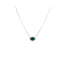 Load image into Gallery viewer, 14k White Gold Emerald Necklace (I2885)
