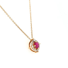 Load image into Gallery viewer, 14k Yellow Gold Round Ruby &amp; Diamond Necklace (I7518)
