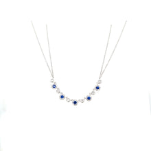 Load image into Gallery viewer, 14k White Gold Sapphire &amp; Diamond Double Strand Necklace (I7564)
