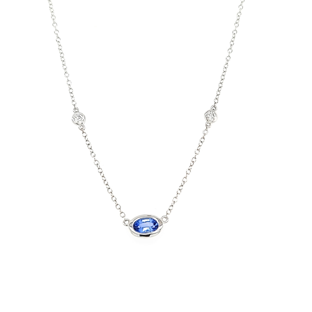 Sapphire & Diamond Station Necklace (I7521)