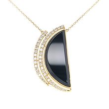 Load image into Gallery viewer, 18k Yellow Gold Onyx &amp; Diamond Necklace (I6574)
