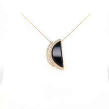 Load image into Gallery viewer, 18k Yellow Gold Onyx &amp; Diamond Necklace (I6574)
