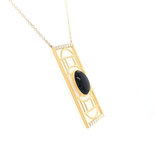 Load image into Gallery viewer, 18k Yellow Gold Art Deco Onyx &amp; Diamond Necklace (I6605)
