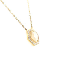 Load image into Gallery viewer, 18k Yellow Gold Hexagon Mother of Pearl Necklace (I7252)
