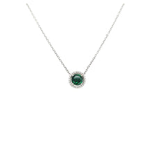 Load image into Gallery viewer, 14k White Gold Tsavorite &amp; Diamond Necklace (I3923)
