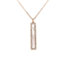 Load image into Gallery viewer, 14k Rose Gold Mother of Pearl Vertical Bar Necklace (I7595)
