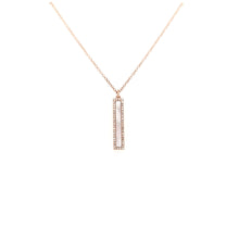 Load image into Gallery viewer, 14k Rose Gold Mother of Pearl Vertical Bar Necklace (I7595)
