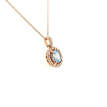 Load image into Gallery viewer, 14k Rose Gold Aquamarine Necklace (I6808)
