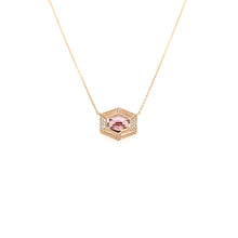 Load image into Gallery viewer, 14k Rose Gold Pointed Amethyst Necklace (I7632)
