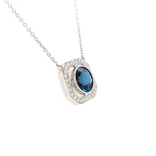 Load image into Gallery viewer, Bezel Set London Blue Topaz Necklace (I3767)
