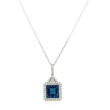Load image into Gallery viewer, 18k London Blue Topaz &amp; Diamond Necklace (I3747)
