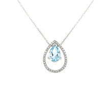 Load image into Gallery viewer, 14k Pear Shaped Aquamarine Necklace (I7425)
