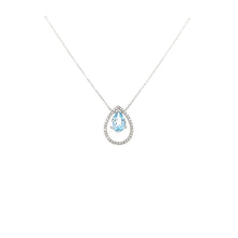 Load image into Gallery viewer, 14k Pear Shaped Aquamarine Necklace (I7425)
