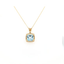 Load image into Gallery viewer, 18k Yellow Gold Blue Topaz &amp; Diamond Necklace (I6694)
