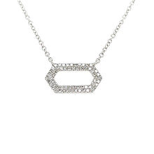 Load image into Gallery viewer, 14k White Gold Diamond Elongated Hexagon Necklace (I3934)
