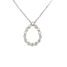 Load image into Gallery viewer, Pear Shaped Prong Set Diamond Necklace (I7286)
