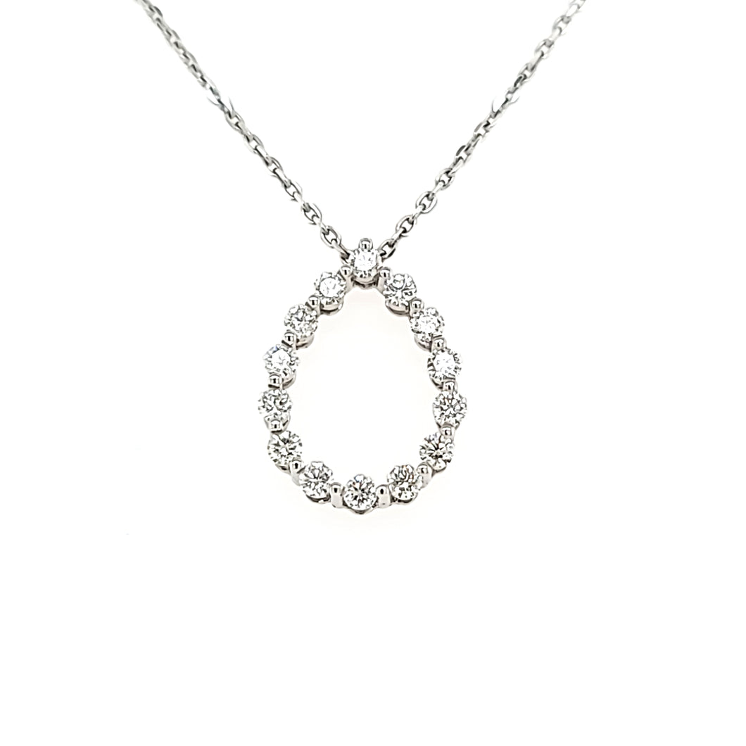 Pear Shaped Prong Set Diamond Necklace (I7286)