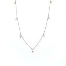 Load image into Gallery viewer, 14k White Gold Prong Set Diamond Dangle Station Necklace (I7432)
